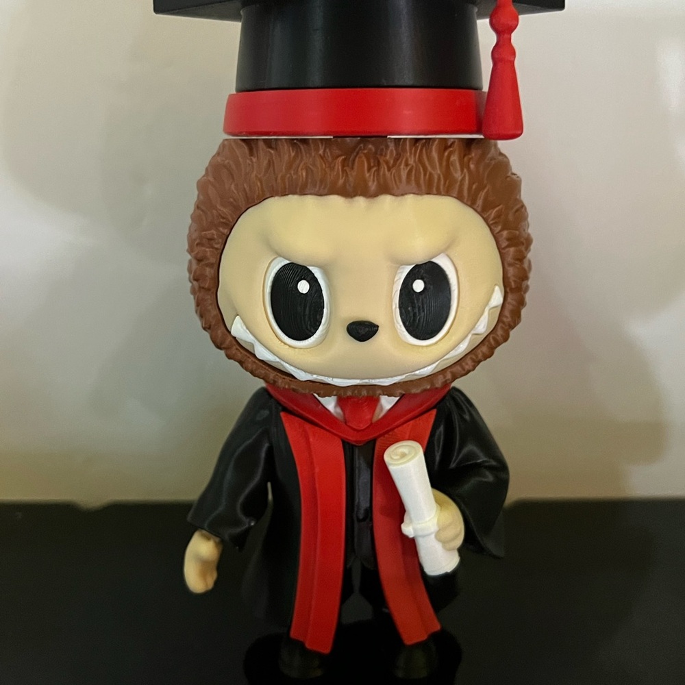 Labubu Graduation by 3D print (male version with tie)